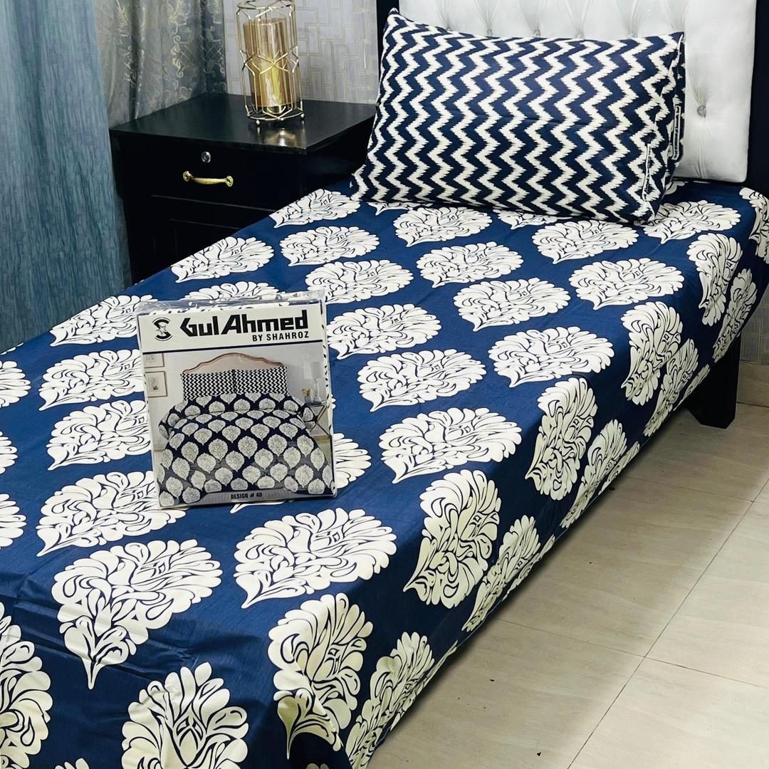 Mix Cotton Printed Bedsheet Set - 4 Pcs For Single Bed