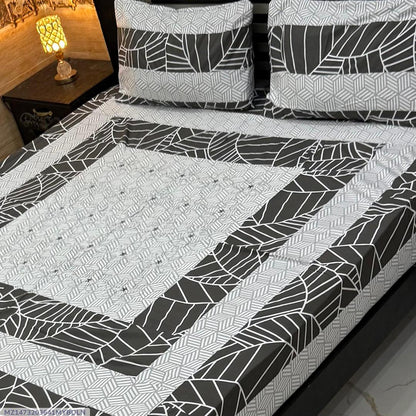 3 Pcs Cotton Sotton Patchwork Double Bedsheet
